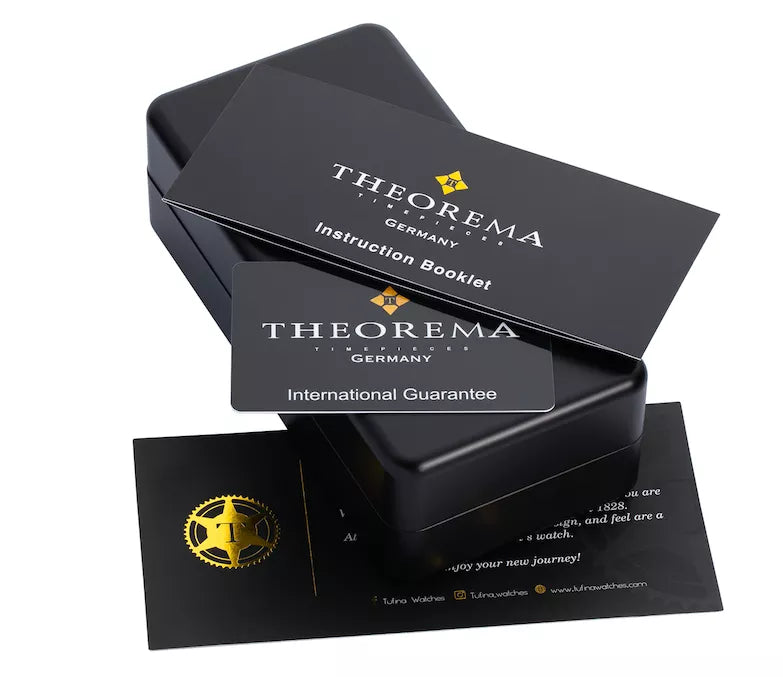 Original Theorema box, instruction booklet, international warranty, thank you card.