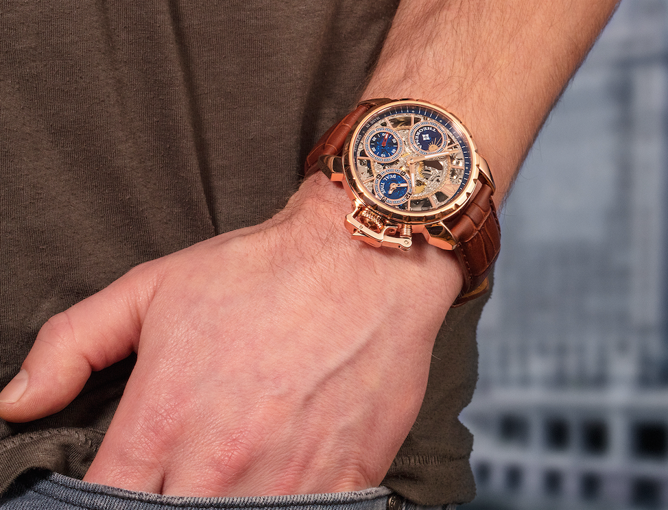 The Oman collection showcased on a man's wrist.