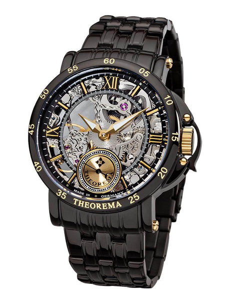 Casablanca Theorema - GM-101-10 black case with black stainless steel band and gold numerals.