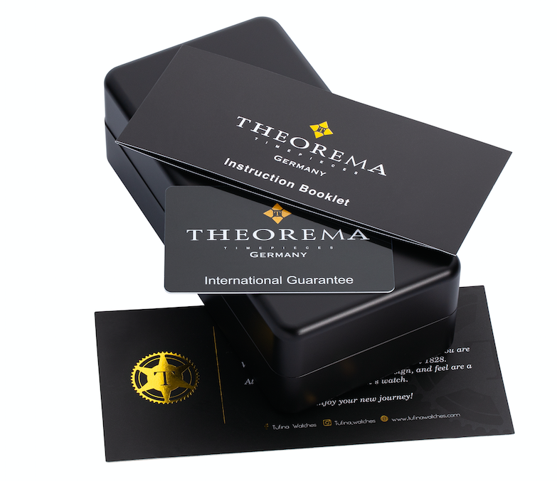 Instruction booklet and International guarantee by Theorema, Germany along with a Tufina greeting card.