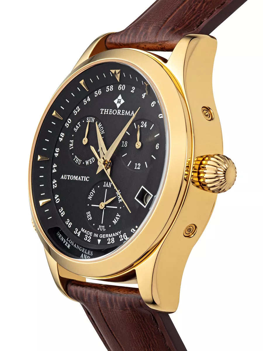 Gold Case and Brown Leather with black face Paragon Theorema