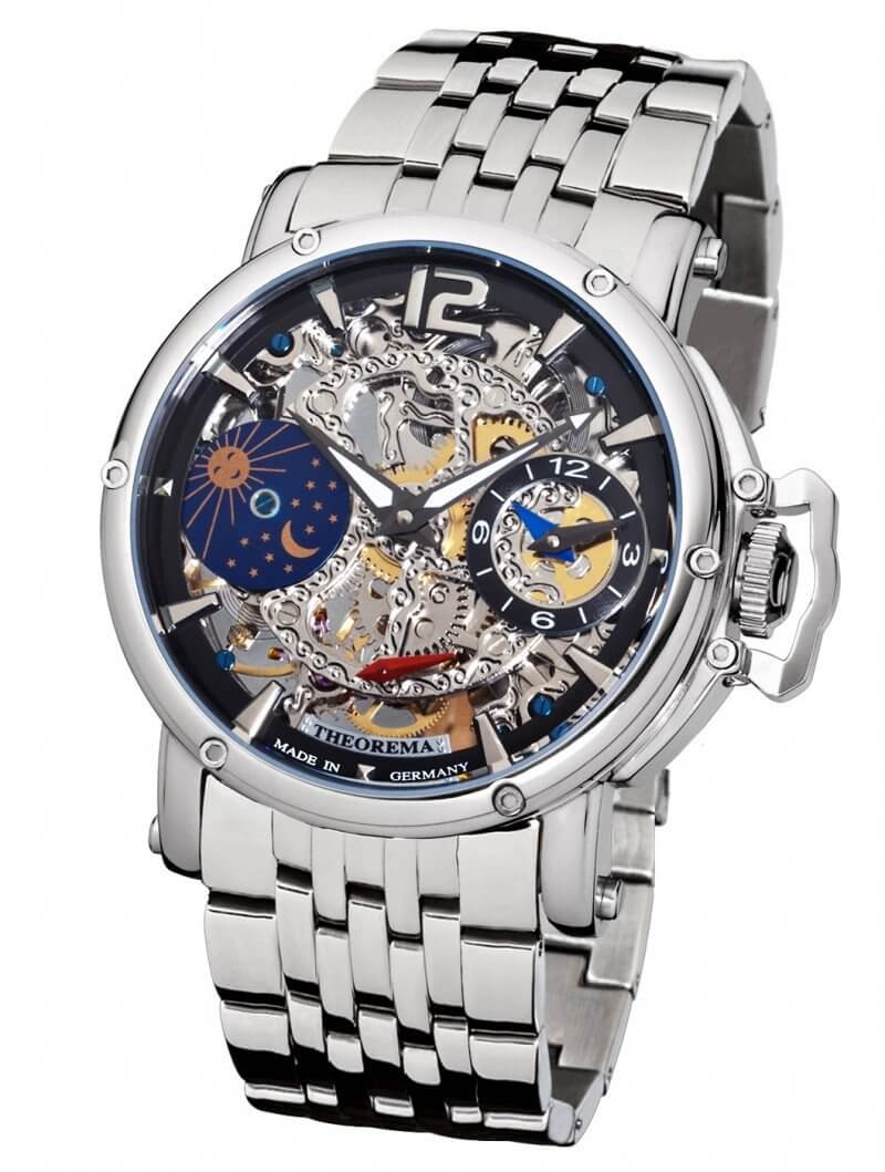 Dual time function with a big 12 arabic number on top and a silver crown.