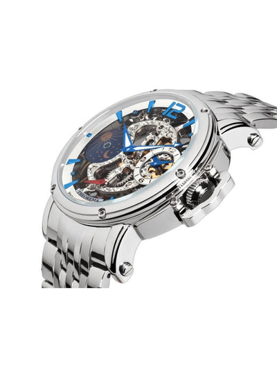 Dual time function with a big 12 arabic number on top and a silver crown.