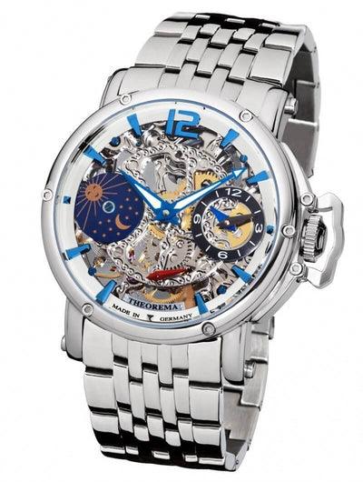 Copacabana Theorema GM-104-6 silver skeleton dial with silver case and silver stainless steel.